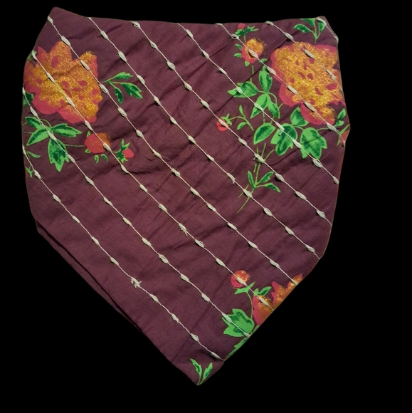 Floral Purple Kantha Bandana - Picture 1 of 2